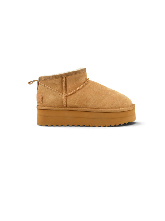 Colors Of California Platform Sheepskin Suede Boot - Stivali E Stivaletti Donna - Beige