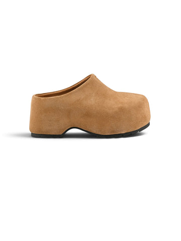 Colors Of California Cow Suede Clog - Clog Donna - Beige