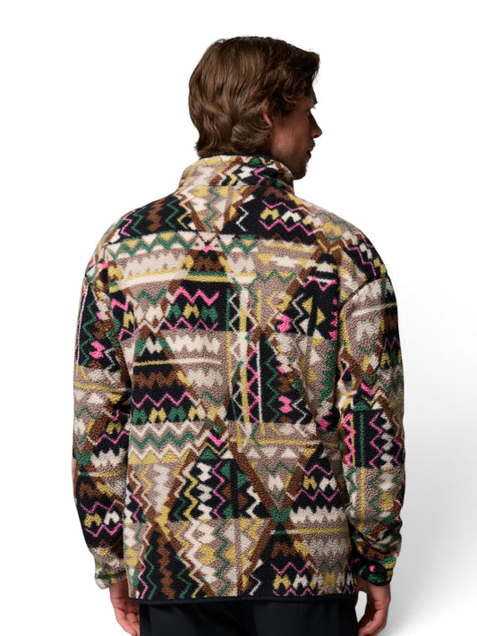 Columbia Helvetia II Printed Half Snap Fleece - Felpe Uomo - Black Geomix