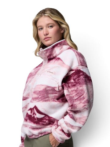 Columbia Helvetia II Printed Cropped Half Snap - Felpe Donna - Antique Mauve