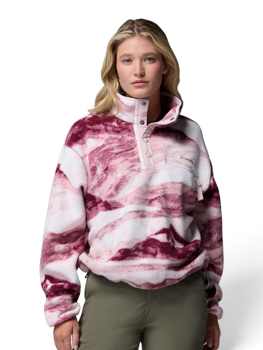 Columbia Helvetia II Printed Cropped Half Snap - Felpe Donna - Antique Mauve