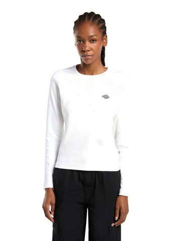 Dickies Gladeville Ls Tee - T-Shirt Donna - Bianco