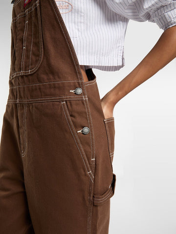 Dickies Wmns Hickory Bib W - Abiti Donna - Timber Brown