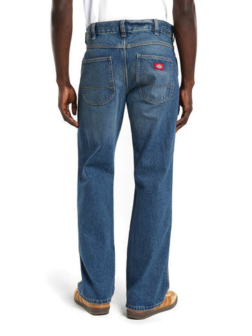 Dickies 954 Relaxed Straight Work Jeans - Jeans Uomo - Mid Blue Fade Wash