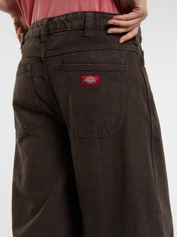 Dickies Wmns Maricopa Low Waist Barrel Jeans W - Jeans Donna - Dark Brown