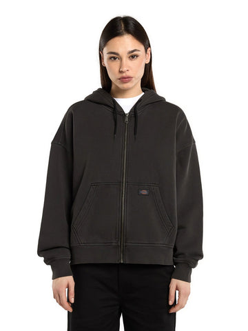 Dickies Wmns Sutcliffe Cropped Zipped Hoodie W - Felpe Donna - Nero