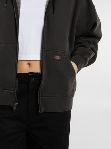 Dickies Wmns Sutcliffe Cropped Zipped Hoodie W - Felpe Donna - Nero