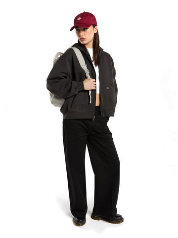Dickies Wmns Sutcliffe Cropped Zipped Hoodie W - Felpe Donna - Nero