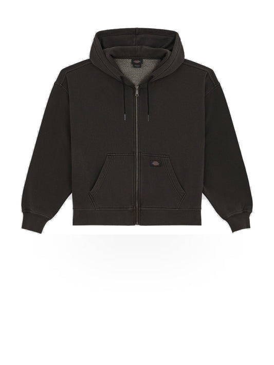 Dickies Wmns Sutcliffe Cropped Zipped Hoodie W - Felpe Donna - Nero