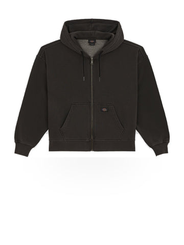 Dickies Wmns Sutcliffe Cropped Zipped Hoodie W - Felpe Donna - Nero