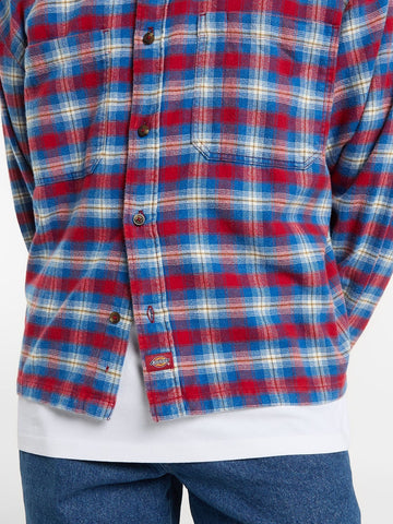 Dickies Jerome Cropped Flannel Shirt - Camicie Uomo - Deep Claret