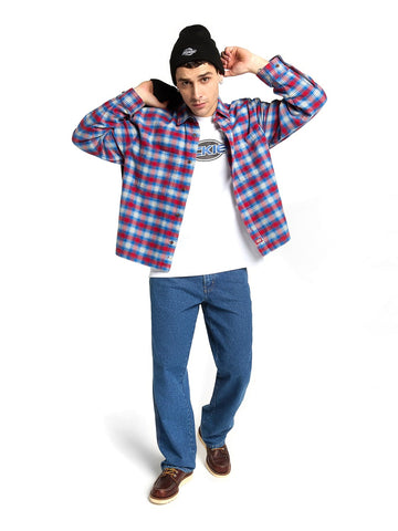 Dickies Jerome Cropped Flannel Shirt - Camicie Uomo - Deep Claret