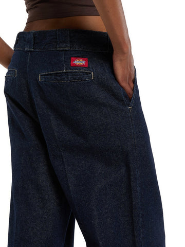 Dickies Wmns Goodsprings Wide Work Jeans W - Jeans Donna - Rinsed