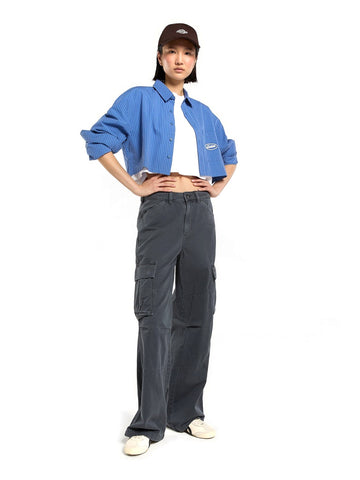 Dickies Shalimar Cropped Shirt - Camicie Donna - Dutch Blue