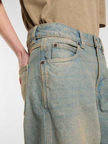 Dickies Wmns Leesburg Mid Waist Relax Straight Jeans - Jeans Donna - Light Aged Fade