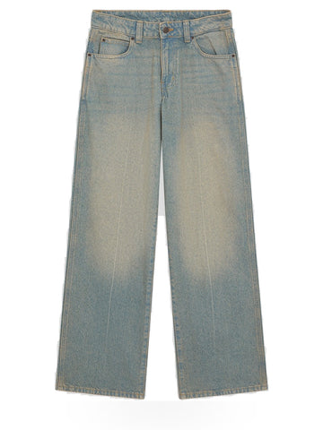 Dickies Wmns Leesburg Mid Waist Relax Straight Jeans - Jeans Donna - Light Aged Fade