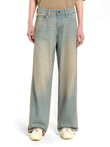 Dickies Wmns Leesburg Mid Waist Relax Straight Jeans - Jeans Donna - Light Aged Fade