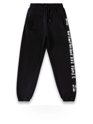 Disclaimer Pantalone Bimbo In Felpa - Pantaloni Bambino - Nero-St.Bianca