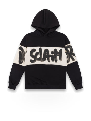Disclaimer Maglia Bimbo Over In Felpa - Felpe Bambino - Nero/Latte
