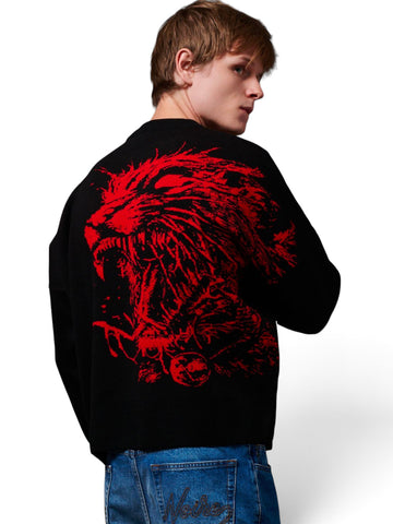 Dolly Noire Satanicat Boxy Sweater - Maglieria Uomo