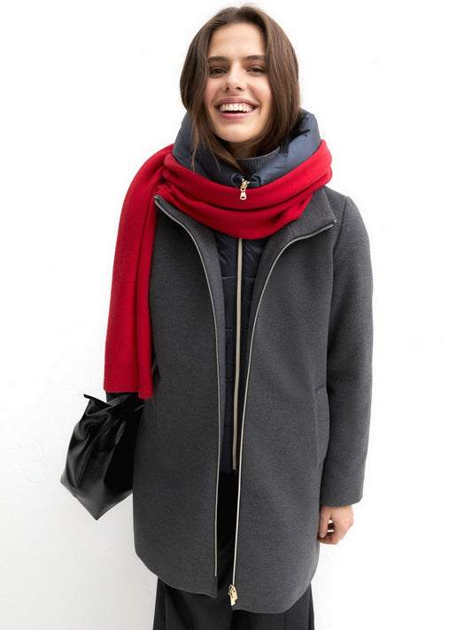 Emme Marella Imbottito Lungo - Capospalla Donna - Grigio Scuro Melange