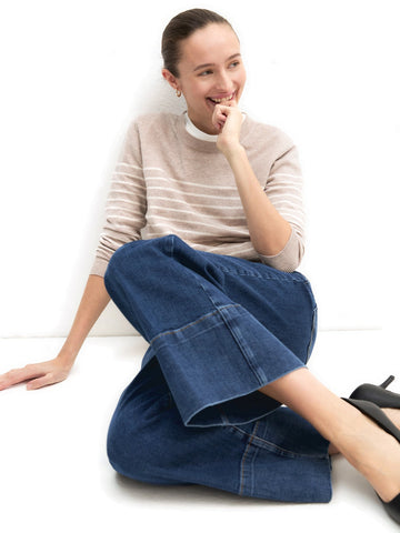 Emme Marella Pantalone In Denim - Jeans Donna - Blu