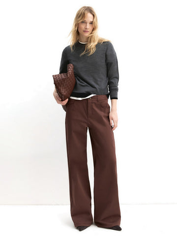 Emme Marella Pantalone Lungo - Pantaloni Donna - Marrone