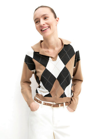 Emme Marella Maglia-Canottiera-Top - Maglieria Donna - Cammello