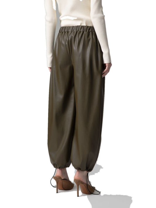 Gaelle Pantalone Jogger In Ecopelle - Pantaloni Donna - Verde Bosco