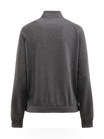 Gaelle Felpa Zippata Con Piping Gioiello - Felpe Donna - Grigio