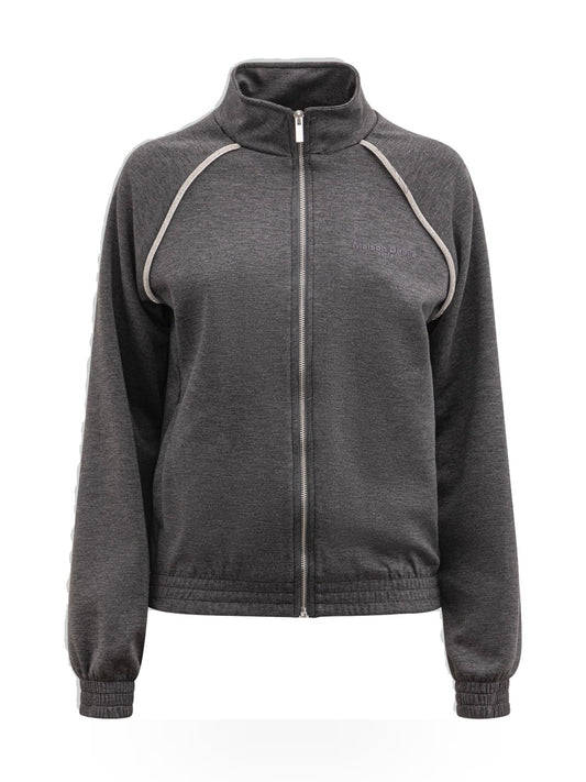 Gaelle Felpa Zippata Con Piping Gioiello - Felpe Donna - Grigio
