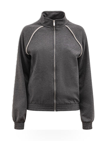 Gaelle Felpa Zippata Con Piping Gioiello - Felpe Donna - Grigio
