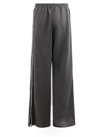 Gaelle Jogger Dritto Con Piping Gioiello Nei Fianchi - Pantaloni Donna - Grigio