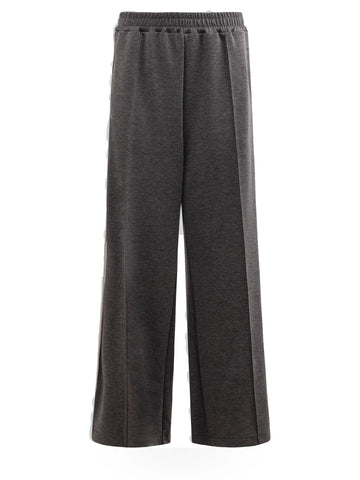Gaelle Jogger Dritto Con Piping Gioiello Nei Fianchi - Pantaloni Donna - Grigio