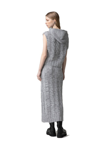 Gaelle Gonna Lunga In Maglieria Con Spacco - Gonne Donna - Grigio