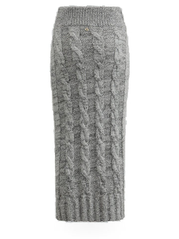 Gaelle Gonna Lunga In Maglieria Con Spacco - Gonne Donna - Grigio