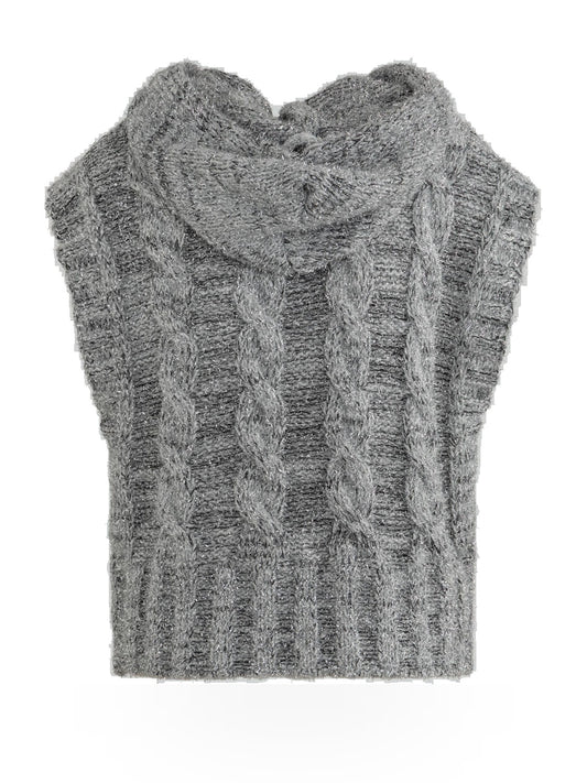 Gaelle Pullover Smanicato Con Cappuccio - Maglieria Donna - Grigio