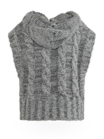 Gaelle Pullover Smanicato Con Cappuccio - Maglieria Donna - Grigio
