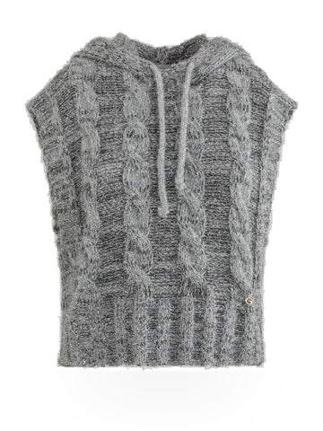 Gaelle Pullover Smanicato Con Cappuccio - Maglieria Donna - Grigio