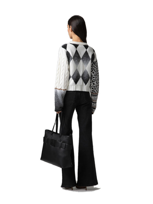 Gaelle Pullover Paricollo Con Fondo Irregolare - Maglieria Donna - Crema