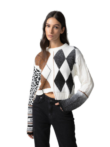 Gaelle Pullover Paricollo Con Fondo Irregolare - Maglieria Donna - Crema