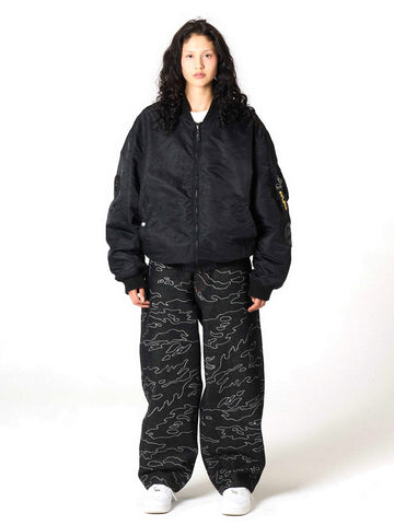 Grimey Odd Cutlass Jacquard Big Boy Denim Pants - Jeans Uomo - Raw Black