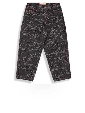 Grimey Odd Cutlass Jacquard Big Boy Denim Pants - Jeans Uomo - Raw Black