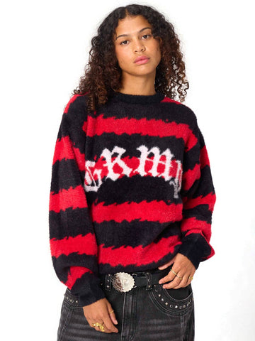 Grimey Rise Above Flames Mohair Sweater - Maglieria Uomo - Rosso