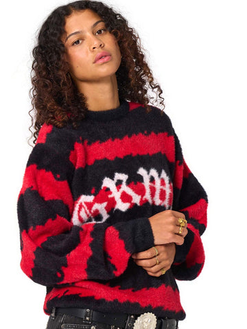 Grimey Rise Above Flames Mohair Sweater - Maglieria Uomo - Rosso