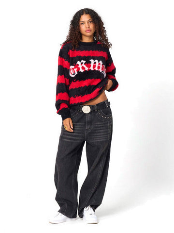 Grimey Rise Above Flames Mohair Sweater - Maglieria Uomo - Rosso