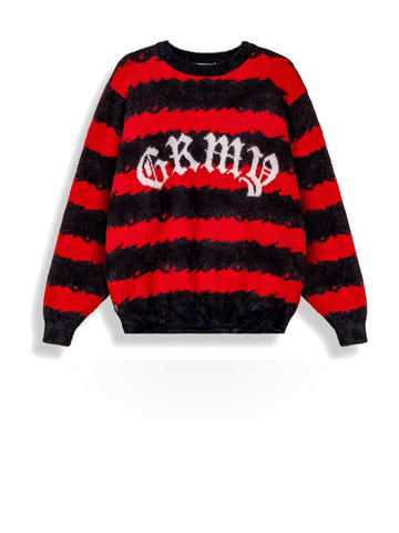 Grimey Rise Above Flames Mohair Sweater - Maglieria Uomo - Rosso
