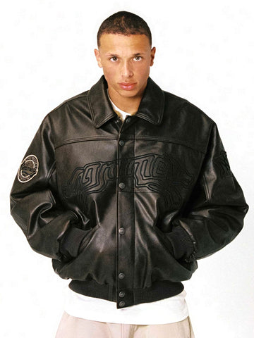 Grimey Wild One Pu Leather Jacket - Capospalla Uomo - Washed Brown