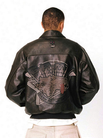 Grimey Wild One Pu Leather Jacket - Capospalla Uomo - Washed Brown