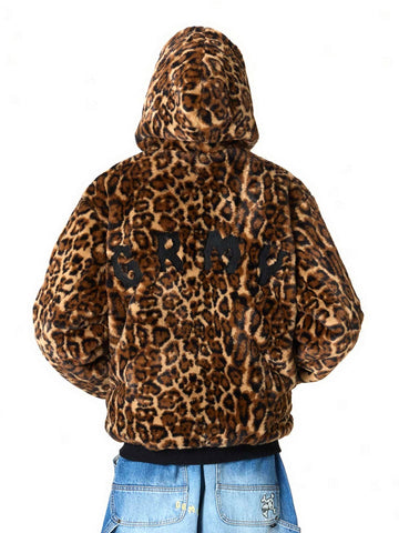 Grimey The Props Reversible Leopard Hooded Jacket - Capospalla Uomo - Nero